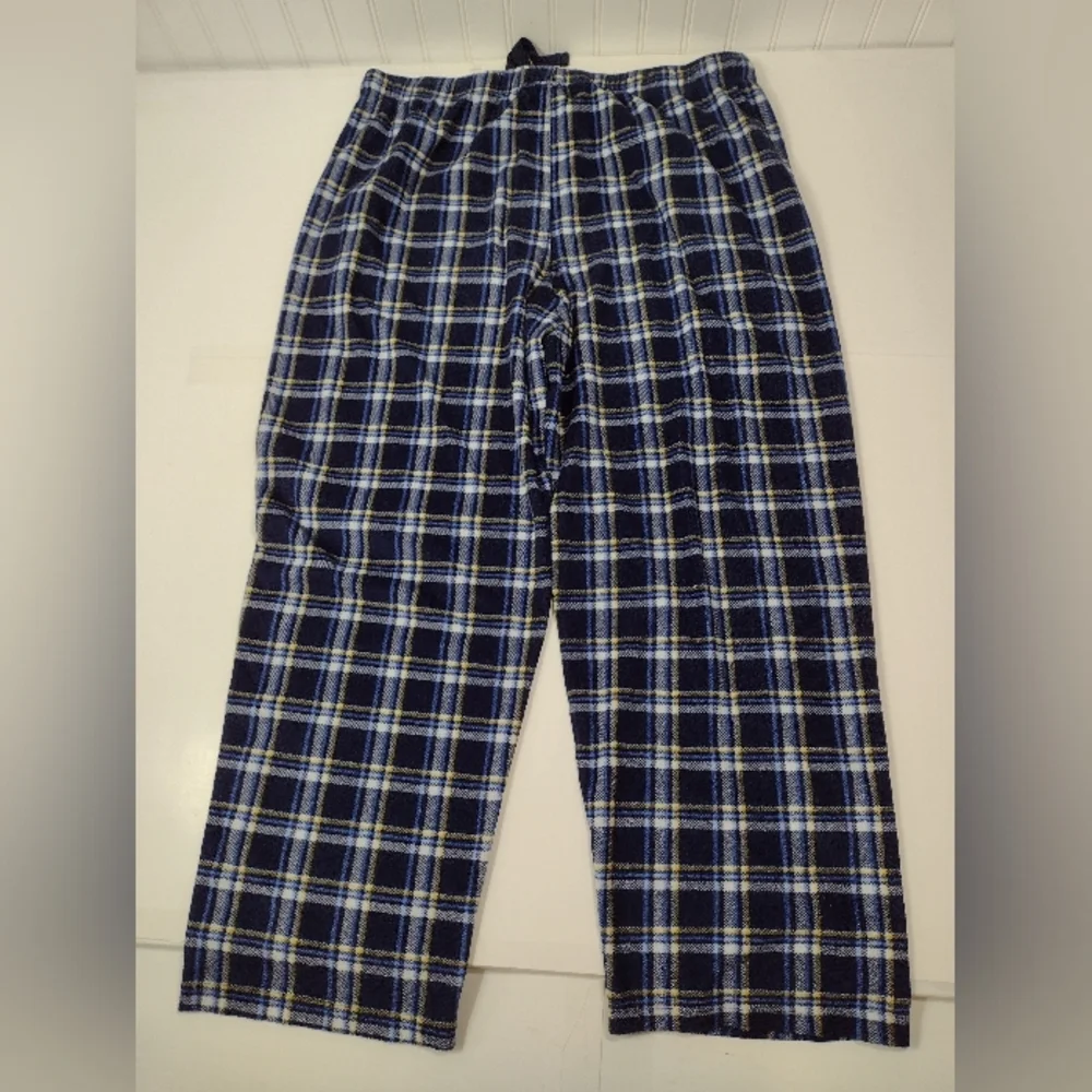 Izod Men's Blue Plaid Flannel Lounge Pants Size (L)
